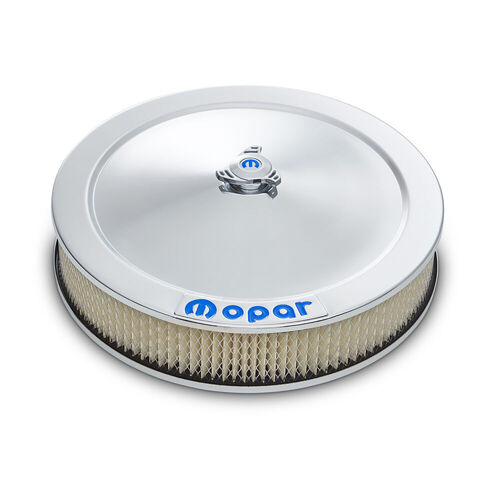 Proform , Chrome Air Cleaner Recessed MOPAR Emblem, Chrome; Recessed Blue MOPAR Emblems