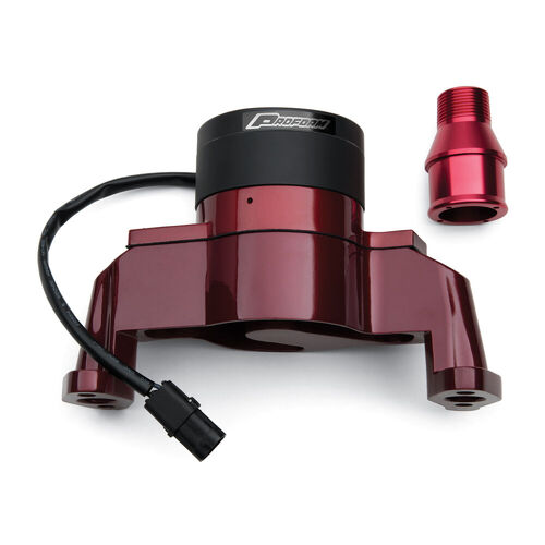 Proform , Chevy Small Block Gen I Red Electric Water Pump, Red Finish, Black Motor Cap; Die-Cast Aluminum