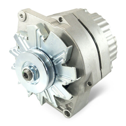 Proform , 100 AMP Alternator Natural Finish, 1 Wire, GM 10 SI; w/ Internal Regulator, V-Pully, & Ext. Fan