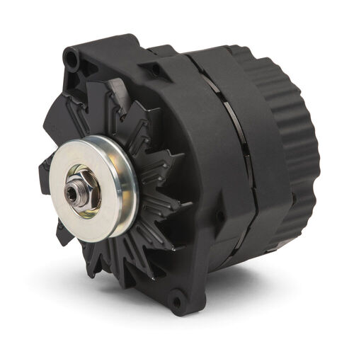 Proform , 120 AMP Alternator Black Crinkle, 1-Wire, GM 10 SI; w/ Internal Regulator, V-Pully, & Ext. Fan