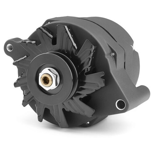 Proform , Ford 100 AMP Alternator Black Crinkle, 1-Wire, Modified GM 10SI Case w/ Internal Regulator, V-Pully, & Ext. Fan