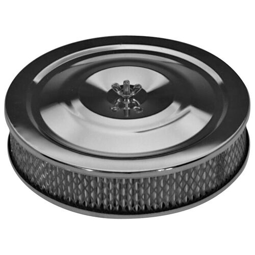 Proform , Stamped Steel Air Cleaner w/ Center Wing Nut, Chrome; Standard Model; No Logos; 9" Dia.
