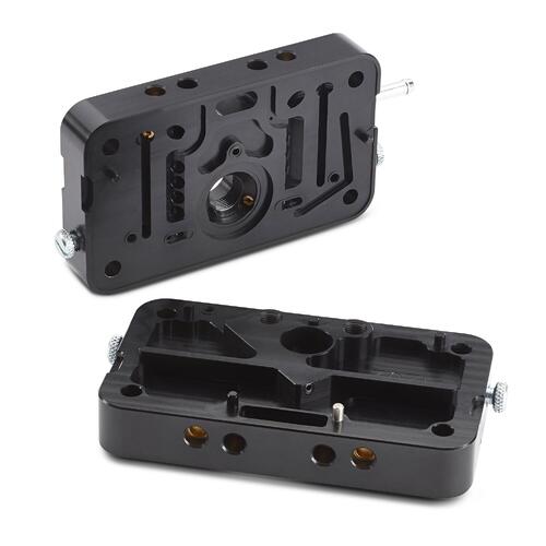 Proform , Carburetor Metering Block Upgrade Conversion Kit, Fits 750-850 CFM Carbs; Black Anodized Billet Aluminum