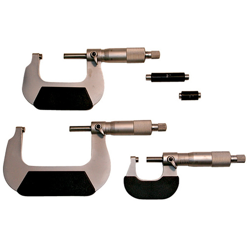 Proform Micrometer, Outside, Steel, 0-3.0 in. Range, .0001 in. Increments, Set of 3
