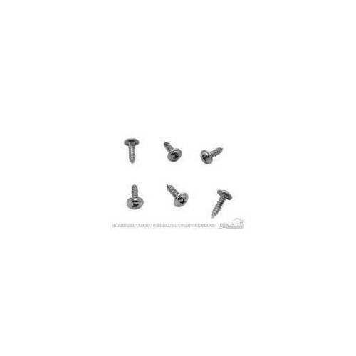Scott Drake Classic Kick Panel Screws, Steel, Chrome, For Ford, Set of 6