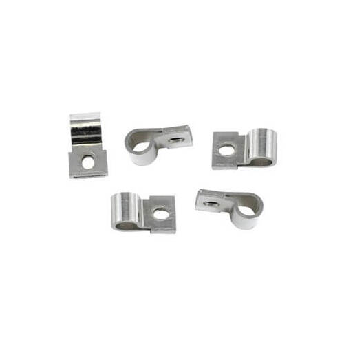 Scott Drake Classic Turn Signal Wiring Harness Clips, Plastic, Chrome, For Ford, Set of 5