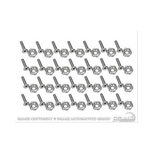 Drake Muscle Cars Fender Mounting Kit, 2005-2007 For Ford Mustang, Stainless Steel, Each