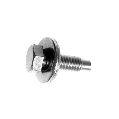 Scott Drake Classic Body Fastener, Captured Washer Body Bolt, Hex, 5/16-18 in. Thread, Stainless Steel, Natural, For Ford, Each