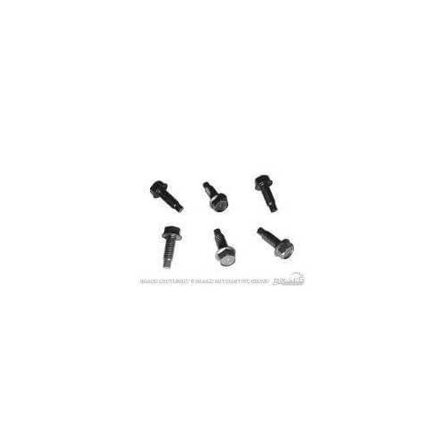 Scott Drake Classic Door Hinge Bolts, Hex, Steel, Black, For Ford, Set of 6