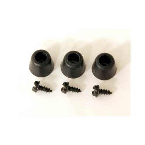 Scott Drake Classic Hood Bump Stops, Rear Position, Rubber, Black, For Ford, Set of 3