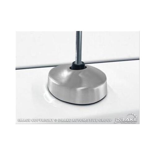 Drake Muscle Cars Antenna Base Cover, 2005-2009 For Ford Mustang, Aluminum, Brushed, Each