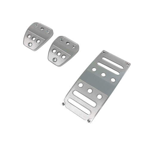Drake Muscle Cars Accelerator and Brake Pedal Pad Set, 2005-2021 Ford Mustang, Aluminum, Each