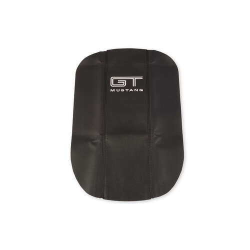 Console Armrest Cover, 2005-2009 Ford Mustang, Vinyl, Black, Mustang GT Logo, Each