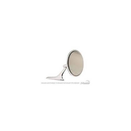 Scott Drake Classic Side View Mirror, Replacement, Round, Convex, Manual, Chrome Housing, For Chevrolet, Each