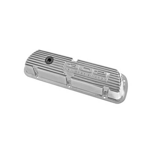 Scott Drake Classic Valve Covers, Classic, Cast Aluminum, Polished, 302 Powered by For Ford Logo, Pair