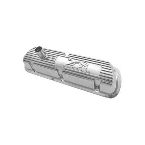 Scott Drake Classic Valve Covers, Classic, Tall, Cast Aluminum, Polished, Cougar Logo, For Ford, Small Block Windsor, Pair