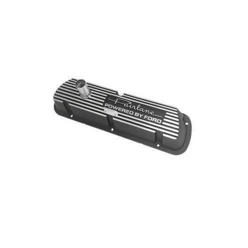 Scott Drake Classic Valve Covers, Classic, Perimeter Bolt Mounting, Black, For Ford Fairlane Logo, For Ford, Small Block Windsor, Pair