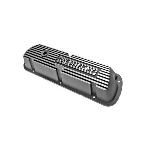 Scott Drake Classic Valve Covers, Classic, Shelby Top Style, Black Wrinkle, For Ford, Small Block Windsor, Pair