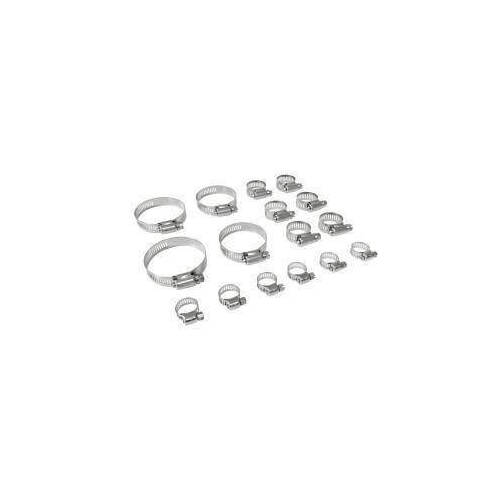 Scott Drake Classic Hose Clamp Kits, Stainless Steel, FoMoCo Logo, Set of 16