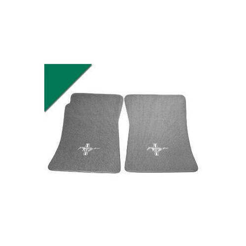 Scott Drake Classic Floor Mat, 1964-1973 For Ford Mustang, Embroided, Green, Set