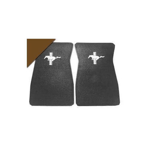 Scott Drake Classic Floor Mat, 1964-1968 For Ford Mustang, Embroided, Dark Brown, Set