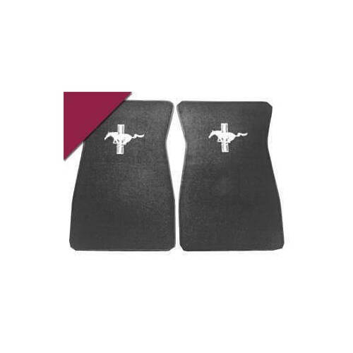 Scott Drake Classic Floor Mat, 1964-1973 For Ford Mustang, Embroided, Maroon, Set