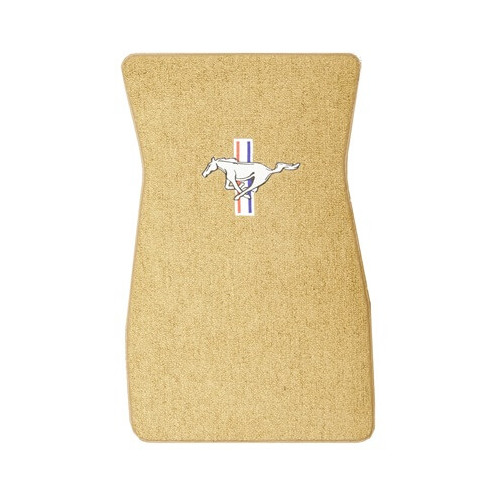 Scott Drake Classic Floor Mat, 1964-1973 For Ford Mustang, Embroided, Saddle, Set
