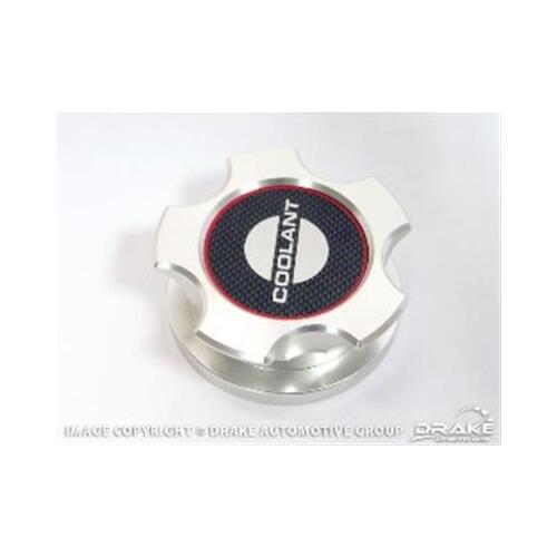 Drake Muscle Cars Engine Coolant Reservoir Cap, 2010-2014 For Ford Mustang, Aluminum, Anodized, Each