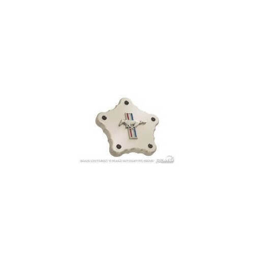 Scott Drake Classic Billet Hub Caps, Aluminum, Polished, Bolt-On, Horse Logo, For Ford, Torq Thrust D, Set of 4
