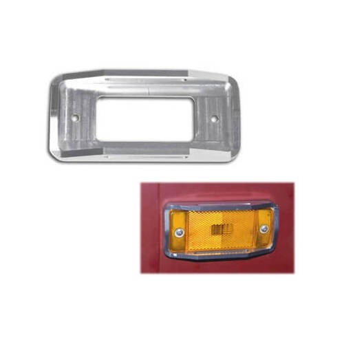 Scott Drake Classic Side Marker Light Set, Aluminum, 1970-1977 For Ford Bronco Side Marker Surround Billet Aluminum, Each
