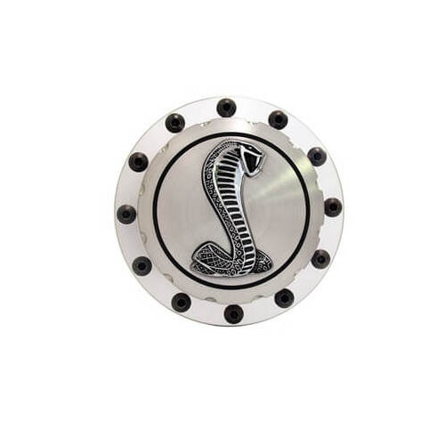 Scott Drake Classic Fuel Tank Cap, Polished, Cobra Logo, For Ford, Each