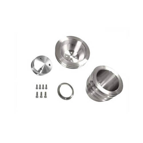 Scott Drake Classic Pulley Kits 289-302-351 W Billet Pulley Kit Triple Groove For Ford Year 65-69