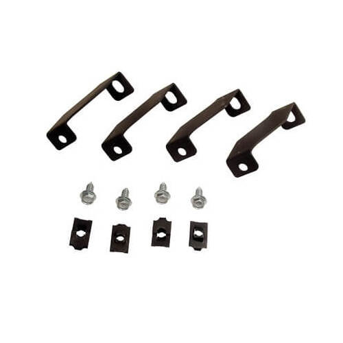 Scott Drake Classic Fan Shroud Brackets, Bolt-on, Steel, Black, For Ford, Kit