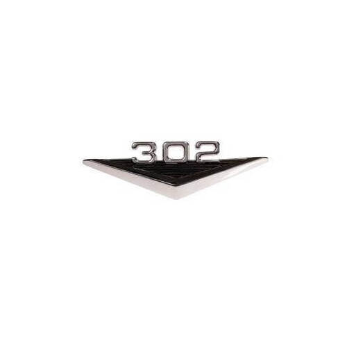 Scott Drake Classic Emblem, Replacement, Fender Location, Chrome, 302 Logo, For Ford, Each