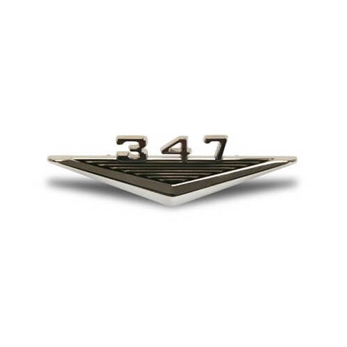 Scott Drake Classic Emblem, Replacement, Fender Location, Chrome, 347 Logo, For Ford, Each