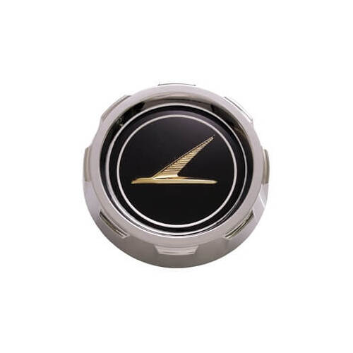 Scott Drake Classic Fuel Tank Cap, Die-cast Zinc, Black and Chrome, For Ford, Each