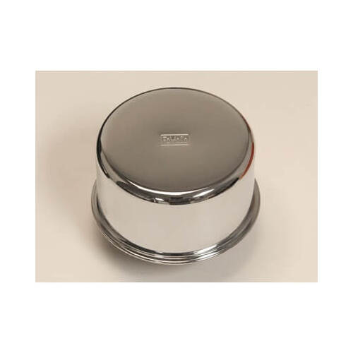 Scott Drake Classic Valve Cover Oil Cap, Twist-in, Round, Steel, Chrome, FoMoCo Top Style, For Ford, Each