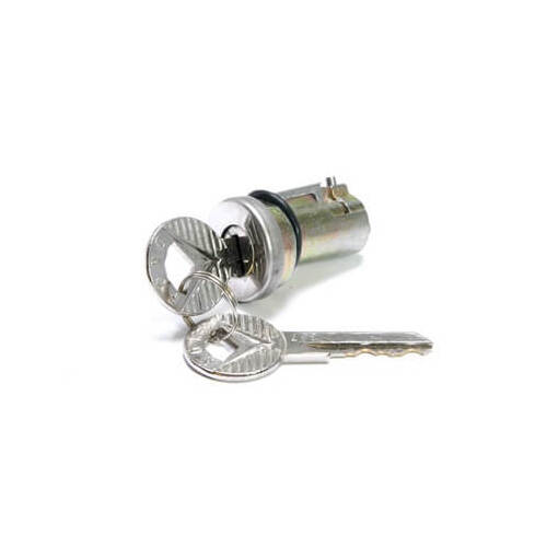 Scott Drake Classic Trunk Lock Cylinder, Steel, Chrome, Keys, For Ford, Set