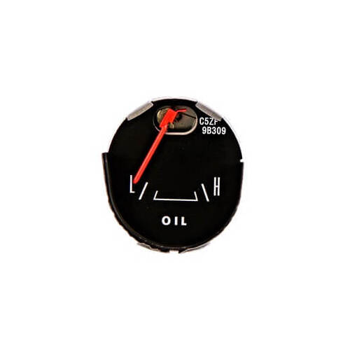 Scott Drake Classic Gauge, Oil Pressure, Black Face, Orange Pointer, For Ford, Each