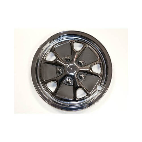 Scott Drake Classic Wheel Cover, ABS Plastic, Chrome, 14 in, For Ford, Each