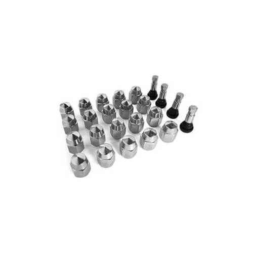 Scott Drake Classic Lug Nuts, Chrome, Steel, 1/2-20 Thread, Set of 20