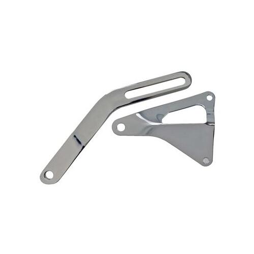 Scott Drake Classic Alternator Brackets, Mild Steel, Chrome Plated, For Ford, 289, 302, V-belt Style, Set