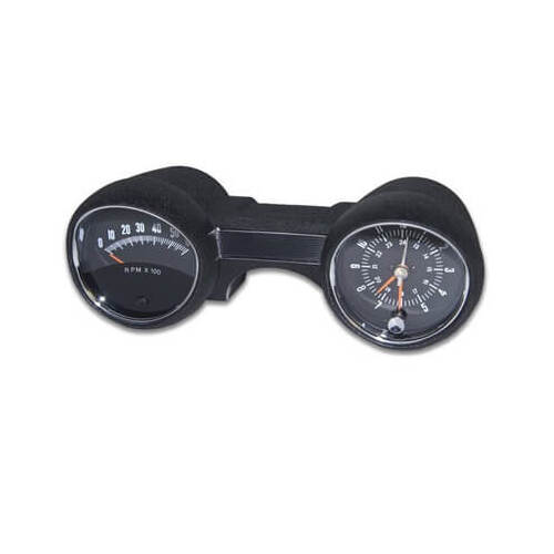 Scott Drake Classic Instrument Cluster, 1964-65 Mustang Rally Pac 6K Rpm Plain Black, No Logo, Each