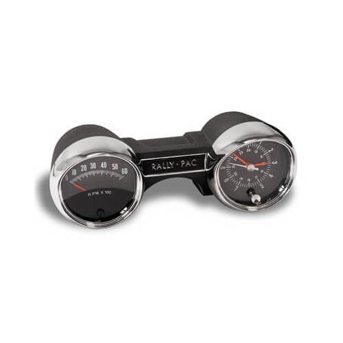 Scott Drake Classic Instrument Cluster, 65 Rally Pac V8 8000Rpm Bk/Chr Call For Availability, Each