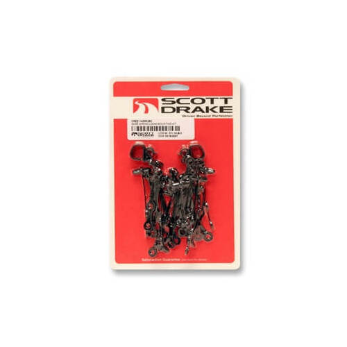 Scott Drake Classic Wiring Loom Mounting Kit, Black Plastic Clips, For Ford, Kit