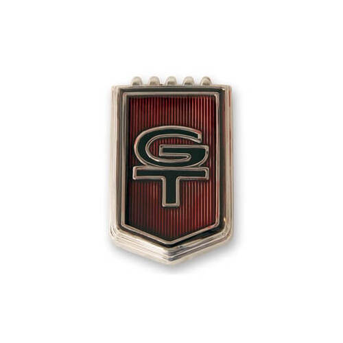 Scott Drake Classic Emblem, Fender, Black/Red, GT Logo, For Ford, Each