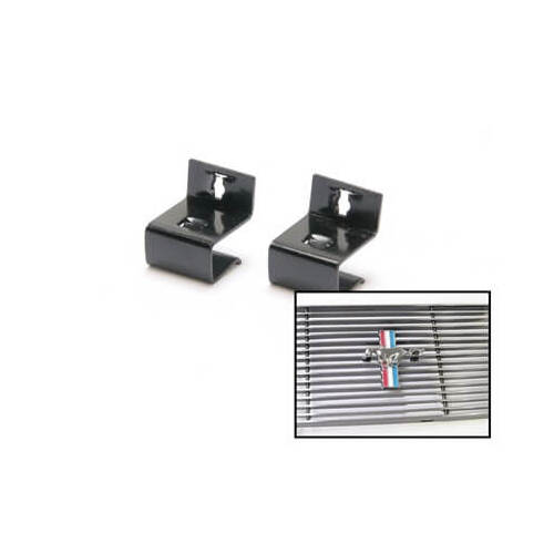 Scott Drake Classic Grille Emblem Bracket, Billet Grille Emblem Mounting Clips, 1964-1973 For Ford Mustang Billet Grille Emblem Mounting Clips, Each