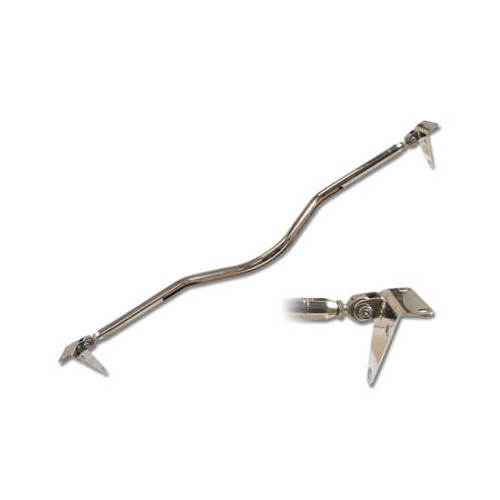 Scott Drake Classic Shock Tower Brace, 1965-66 Race Monte Carlo Bar, Curved - Stainless Steel, Each