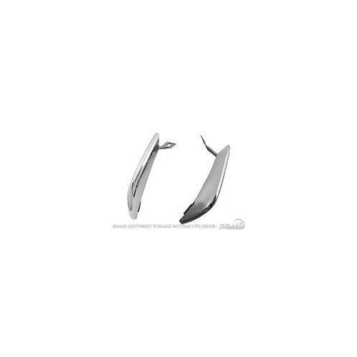 Scott Drake Classic Bumper Guards, Rear, Steel, Chrome, For Ford, Pair