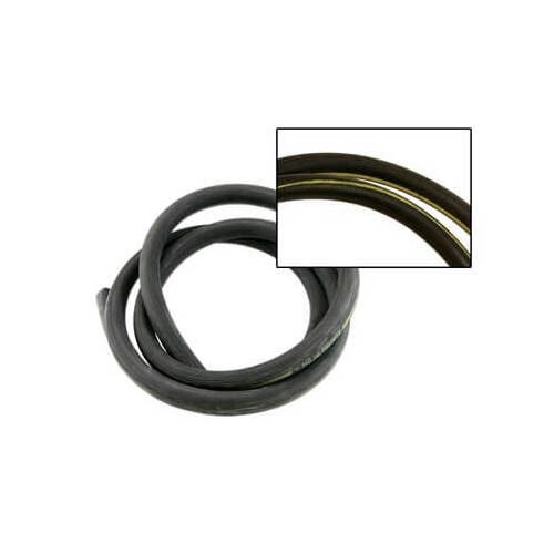 Scott Drake Classic Heater Hose, Rubber, Black, Yellow Accent Stripe, For Ford, without A/C Only, Each
